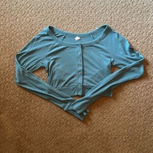 Blue, cropped, athletic Old Navy Active top